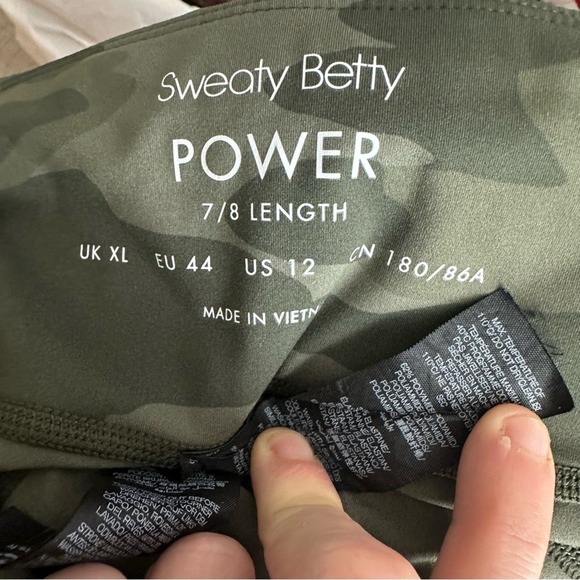 Sweaty Betty Power 7/8 Length Leggings Camo Size 12 - Picture 5 of 10